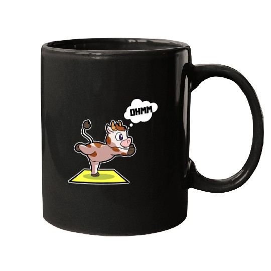 Cow Calf Yoga Poses Sport Gymnastics Ohm Heartbeat Mugs