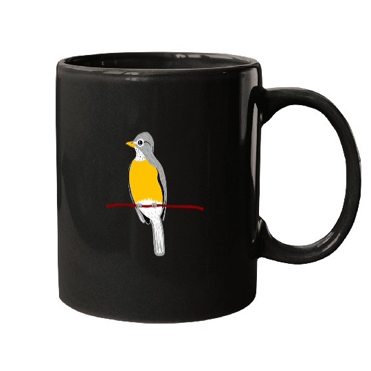 Robin Bird on Tree Branch Mugs