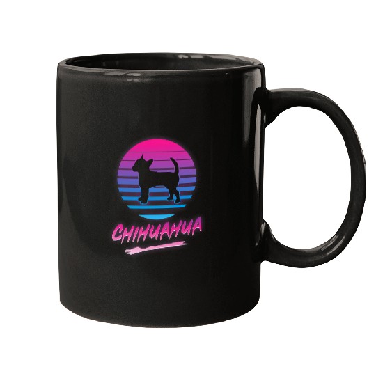 Chihuahua vintages Dog Lover 80s 70s Sunset Gift Mugs