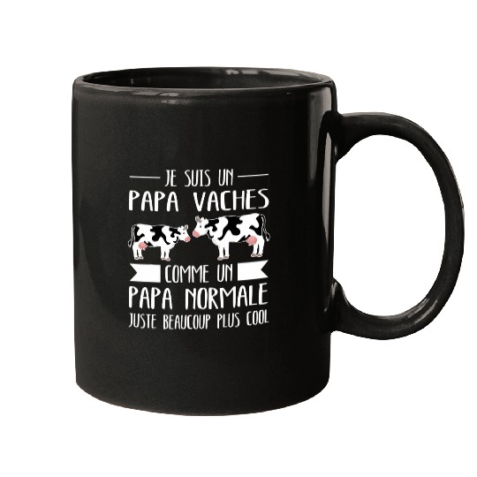 Cow Lover Mens Je suis un Papa Vaches comme un Papa normale Cows Mugs