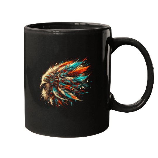 Feather Southwest Native American Indian Tribal Art Graphic 1 Mugs