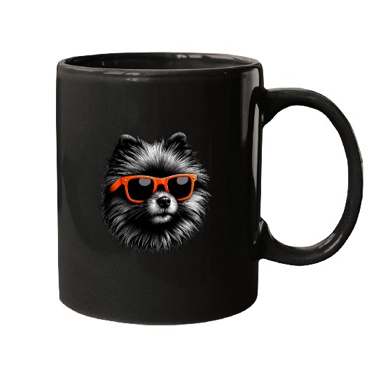 Cool Pomeranian Dog Wearing Sunglasses Graphic Dog Lover Mugs