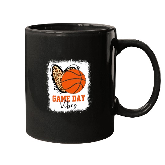 Bleached Basketball Game Day Vibes Softball Mom Tie Dye Mugs