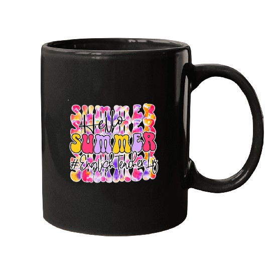 English Teacher Life Hello Summer Tie Dye Summer Off for Tea Mugs