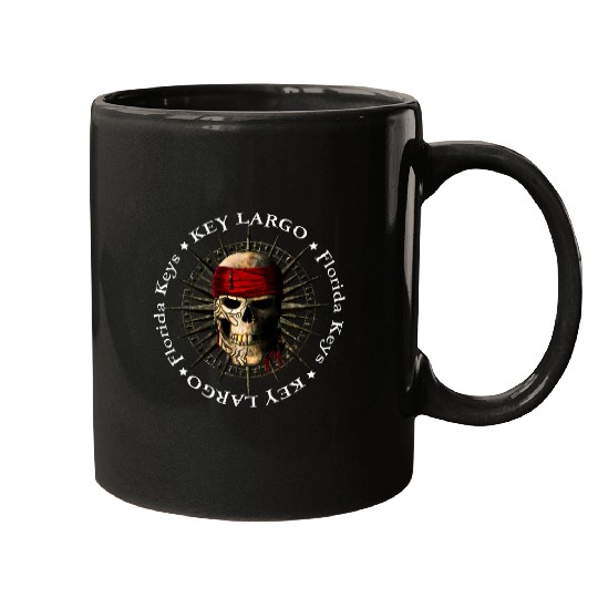 Key Largo Florida Pirate Skull Mugs