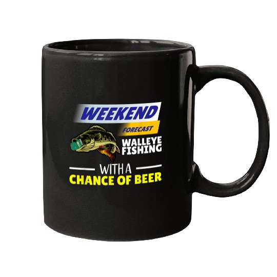 Fishing Fun Walleye Fishing Funny Beer Lover Walleye Fishing Fisherman Mugs