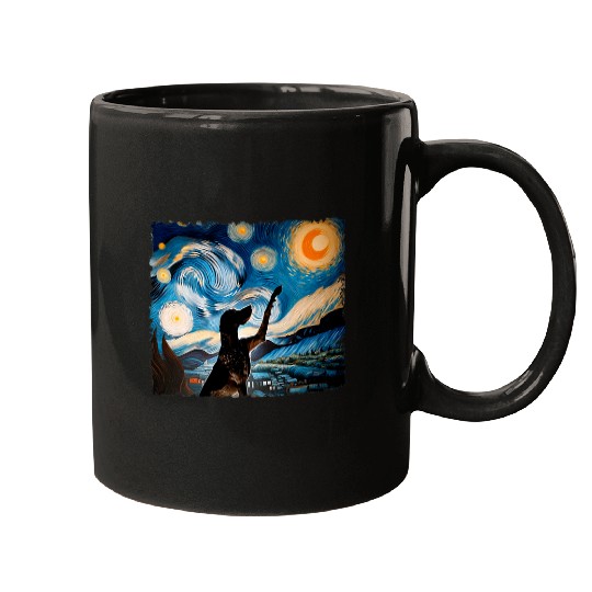 Classic Arts Dog Starry Night German Shorthaired Pointers Mugs