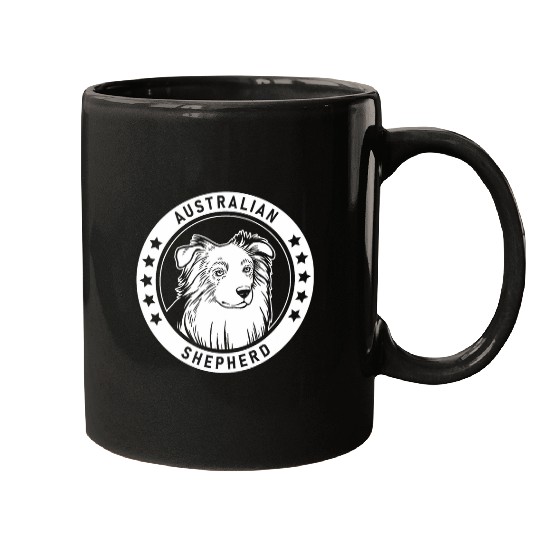Australian Shepherd Portrait Mugs