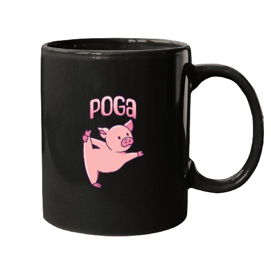 Pig Yoga aka Poga funny design Mugs