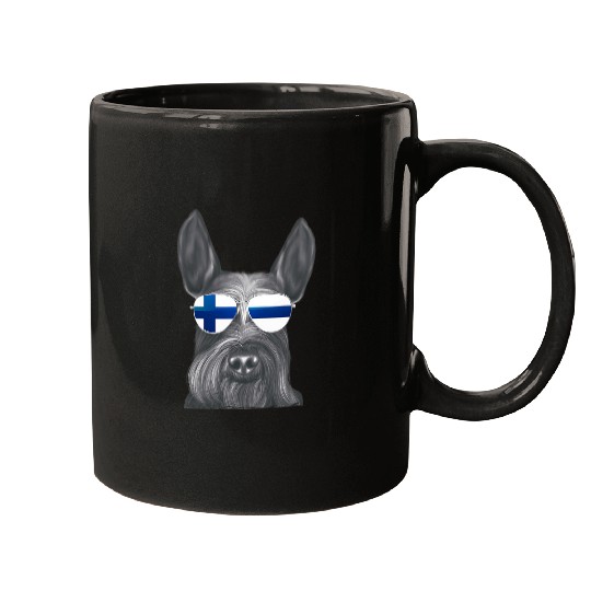 Giant Schnauzer Dog Finland Flag Sunglasses Mugs