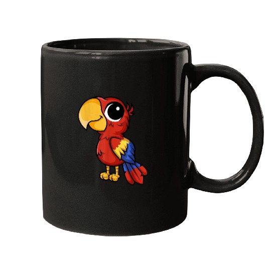 Macaw Parrot Anime Chibi Kawaii Japanese Baby Macaw Parrot Mugs