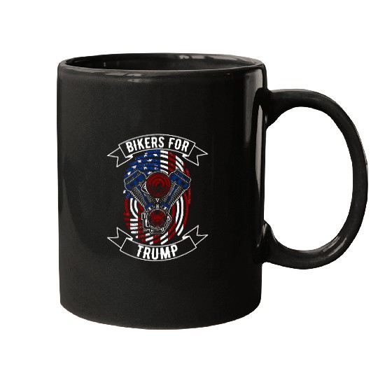 Bikers For Pro Trump 2Hardwork Motorcycle Rider Mugs