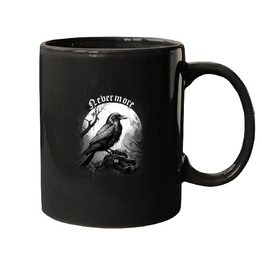Lacrosse Gift NEVERMORE Quoth The Raven Poem Edgar Allan Poe Meme Mugs