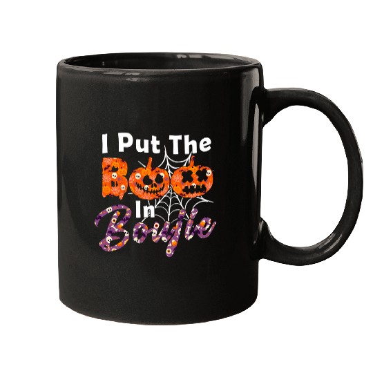 Lacrosse Gift i put 2boo in boujie halloween pumpkin and spider net Mugs
