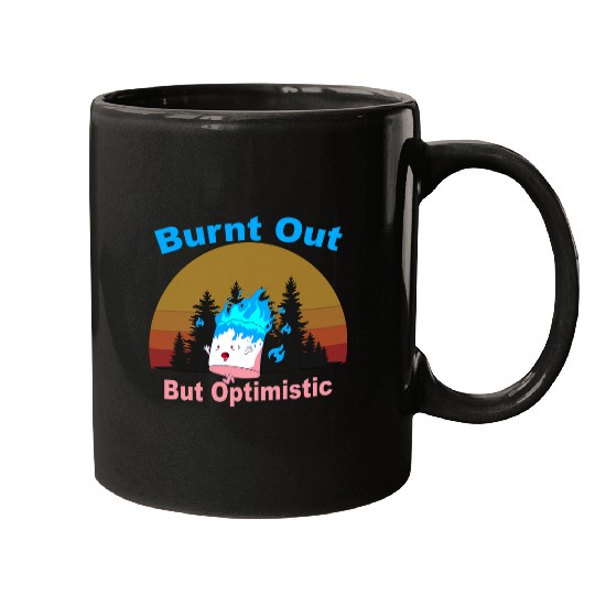 Burnt Out But Optimistic Cute Marshmallow For Camping Kids Mugs