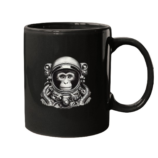 Cosmic vintages Space Travel Astronaut Monkey Retro Helmet 6 Mugs