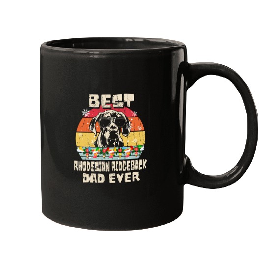 Mens bests Rhodesian Ridgeback Dad Ever Retro Christmas Party Mugs