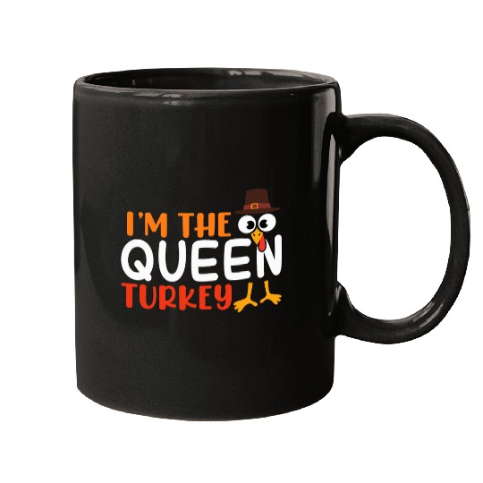 Lacrosse Gift Im The Queen Turkey Family Matching Thankful Mugs