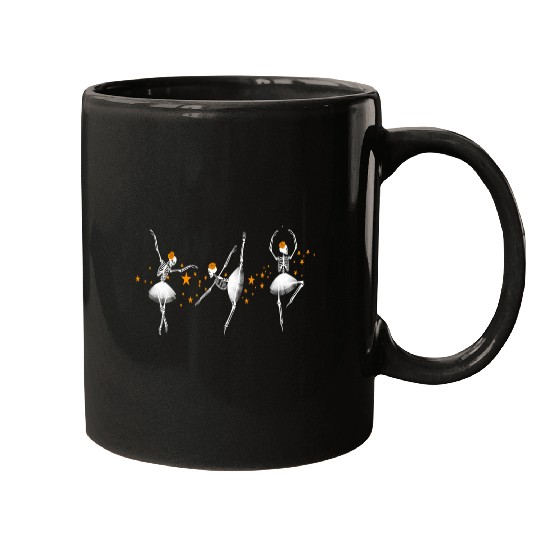 Halloween Dancing Skeletons Ballerina Ballet Women Girl Mugs