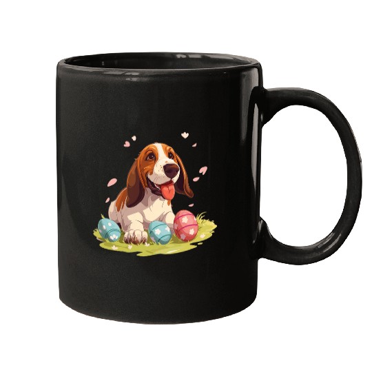 English Foxhound Dog Breed Happy Easter Men Women Kids Mugs