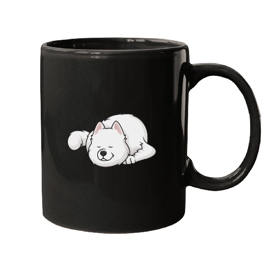 Dog Samoyed Dogs Sleeping Samoyed Funny Cute Mugs
