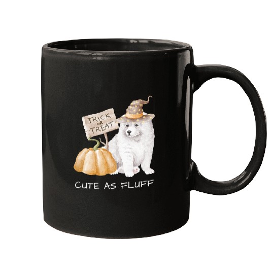 Dog Samoyed Halloween Pet Samoyed dog s CUTE AS FLUFF Mugs