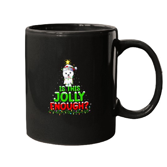 Dog Samoyed xmass Lighting Tree Is This Jolly Enough Samoyed Christmas Mugs