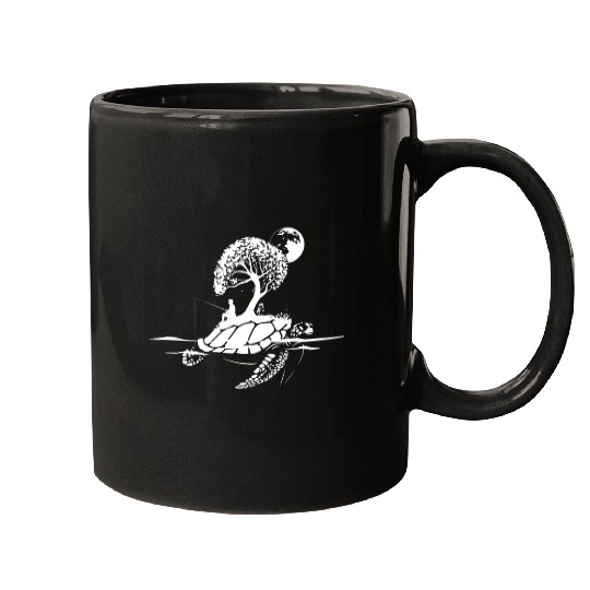 Fisherman Fishing Island Turtle Creative Art Gift Mugs