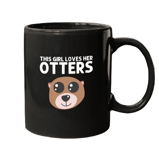 Funny Otter Animal Art For Girls Kids Sea Otter Mammals 1 Mugs