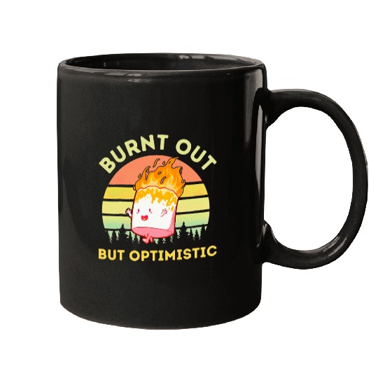 Burnt Out But Optimistic Retro vintages Sunset Marshmallow Mugs