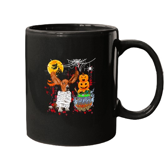 Dog Basset Hound Funny Basset Hound Dog Halloween Costume Dog Lover Mugs