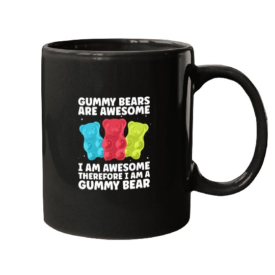 Funny Gummy Bear Art For Kids Girl Women Candy Lover Gummies Mugs