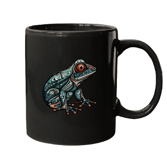 Frog Native American Indian Style Art Pacific Northwest Mugs