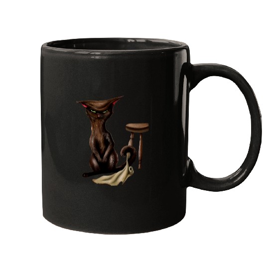 Cat meme cute kitten art meow kitty portrait cat humorous Mugs