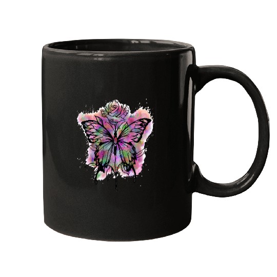 Soft Grunge Rose Aesthetic Butterfly Fairycore Aesthetic Mugs