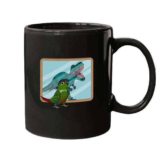 Parrot 2T Rexs Reflection I Green Cheek Conure Mugs