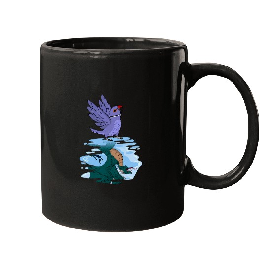 Parrot 2Dragon Reflection I Violet Indian Ringneck Mugs