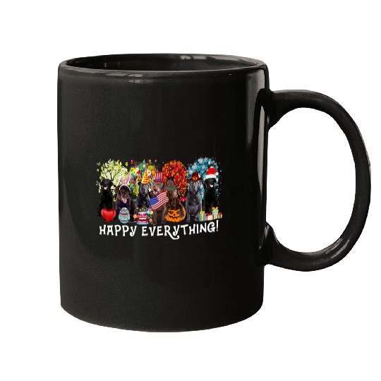 Happy Everything Chocolate Lab Dog Seasons All Year Tree Lov47 Mugs