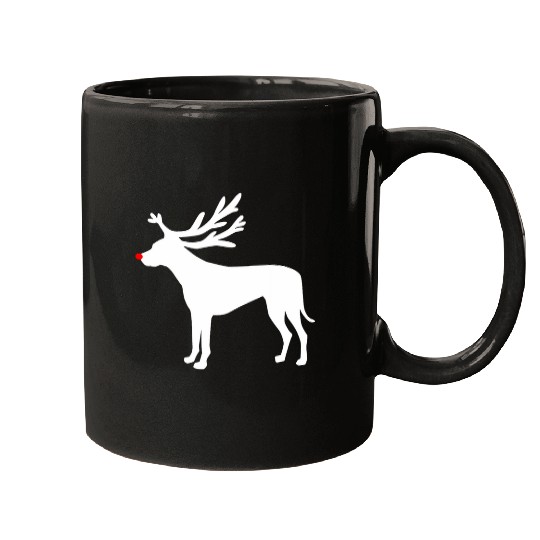 Funny Rhodesian Ridgeback Dog Christmas Reindeer Antlers Mugs
