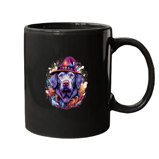 Enchanting Wizard Labrador Halloween Design Mugs