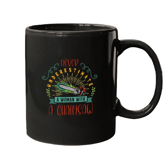 Chainsaw woodworking lumberjack woodworker arborist gardener Mugs