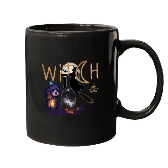 halloween witch magical jar witch poodle witches witch moonlit night Mugs