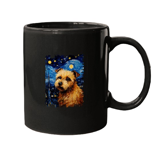 Norfolk Terrier Dog Starry Night Painting Dog Mom Dad Mugs