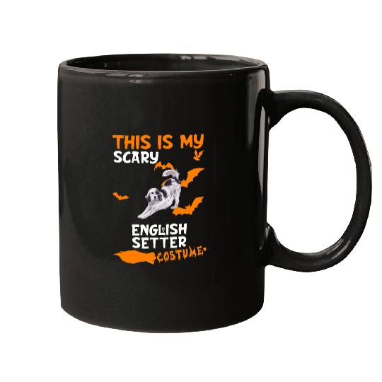 English Setter Costume Halloween Lazy Scary Dog Mugs