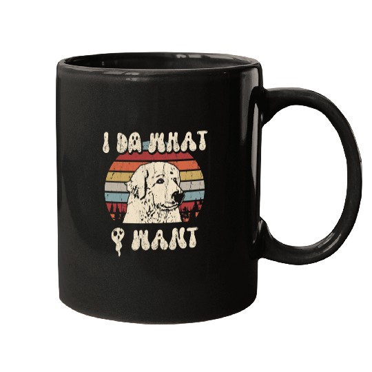 Great Pyrenees Says I Do What I Want Halloween Retro Dog Mugs