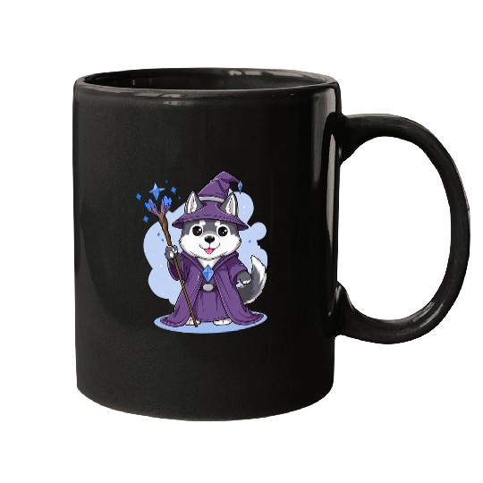 Husky Wizard Funny Dog Magic 2 Mugs