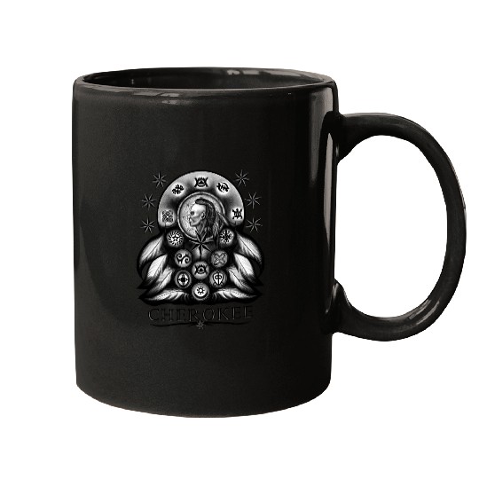 Cherokee Indian Native American Warrior Dream Catcher Mugs