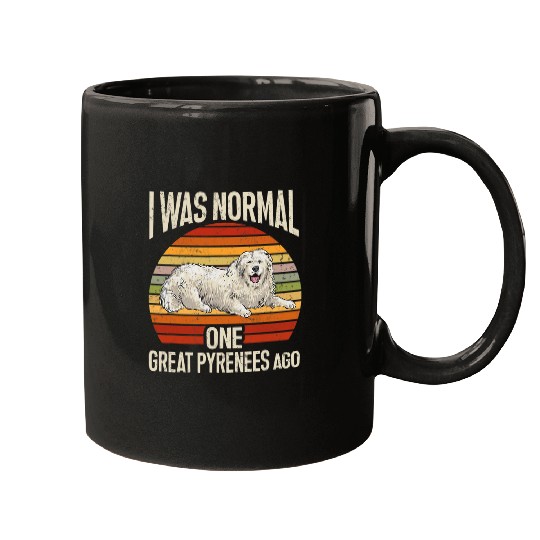 Great Pyrenees Dog Retro I Was Normal One Great Pyrenees Ago Mugs