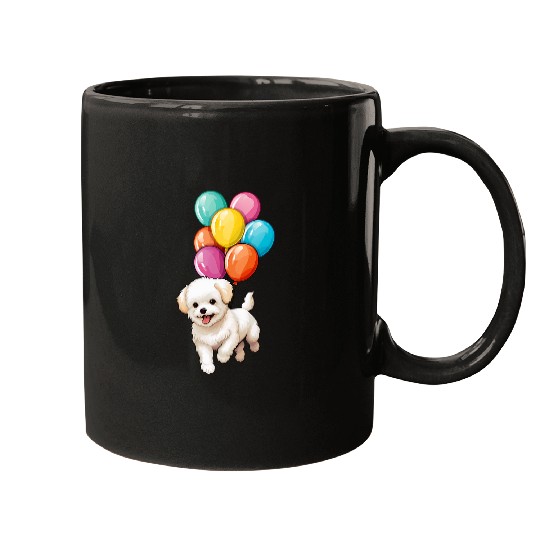 Flying Balloons Maltese Mugs
