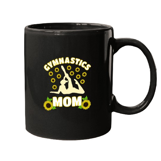 Funny Gymnastics Mom Sunflower Flower Gymnast Mugs